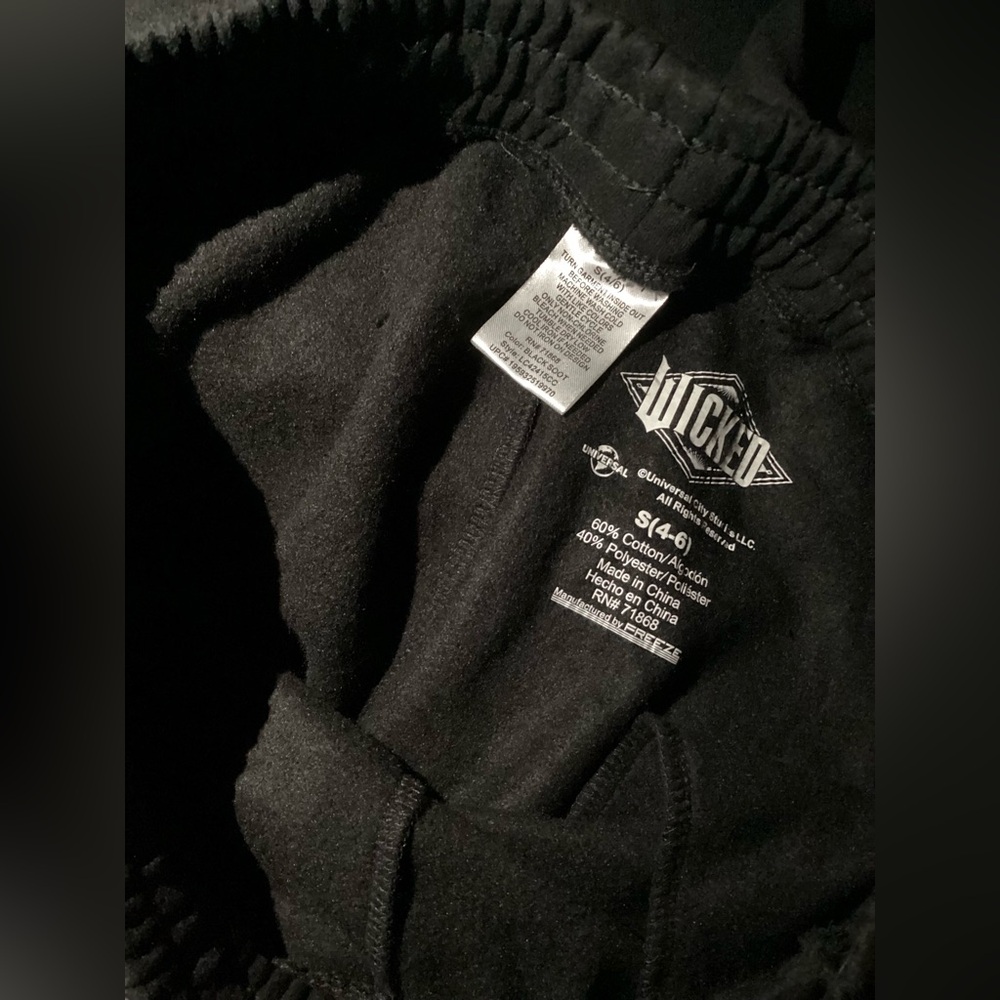 Wicked Women’s Rhinestone Logo Wide Leg Sweatpants Black - Picture 7 of 7